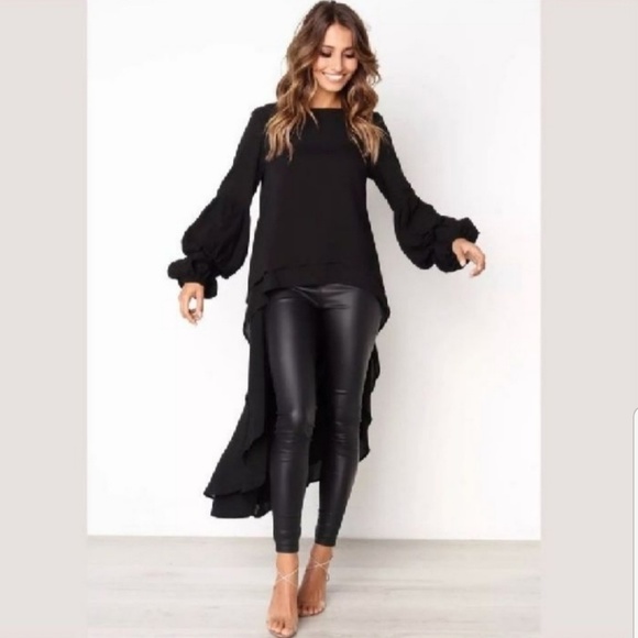 Tops - 💋NWT Hi-Lo 18 20 2X Boutique Black Top Tunic